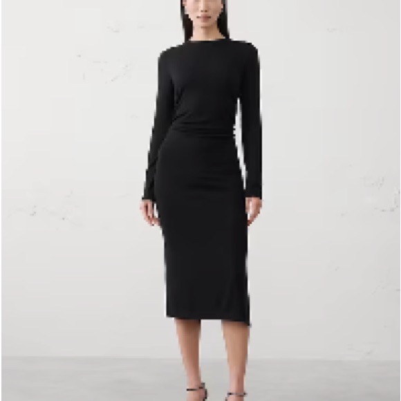 Banana Republic Dresses & Skirts - Banana Republic Classic Black Mid Long Soft Luxe Sleeve Dress